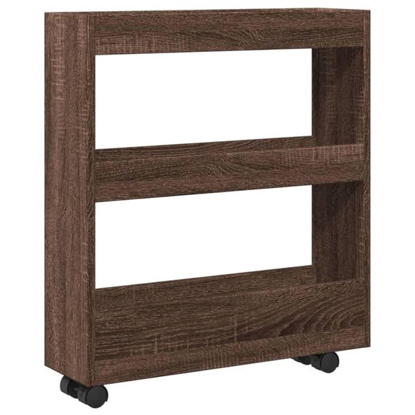 Syfax™ Carrello Stretto A 3 Livelli Rovere Marrone In Truciolato-image