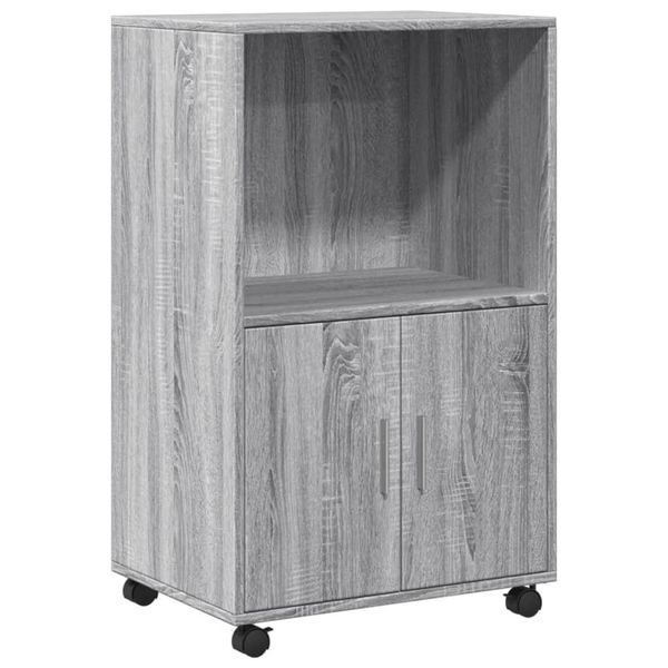 Syfax™ Mobiletto Con Ruote Grigio Sonoma 55X40X91Cm In Truciolato-image