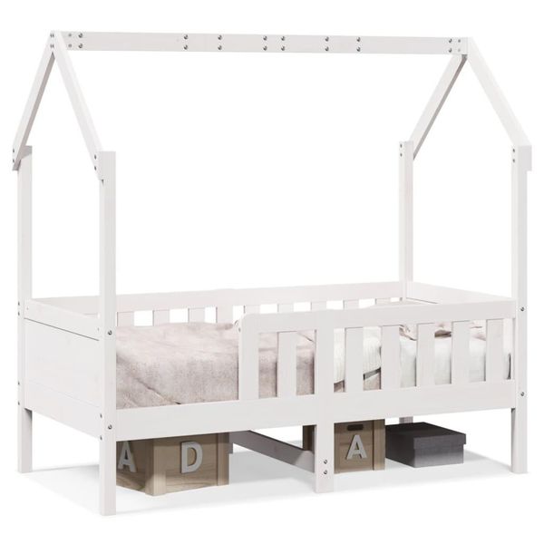 Syfax™ Giroletto Casetta Bambini Bianco 80X160 Cm Legno Massello Pino-image