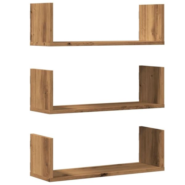 Syfax™ Mensole Parete 3Pz Rovere Artigianale 58X18X18 Cm In Truciolato-image