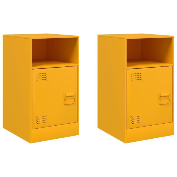 Syfax™ Comodini 2 Pz Giallo Senape 34,5X39X62 Cm In Acciaio-image