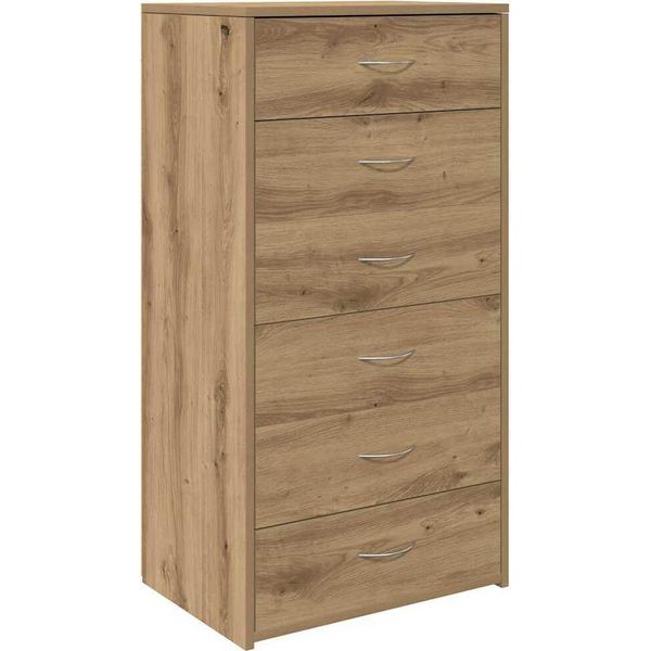 Syfax™ Credenza 6 Cassetti Rovere Artigianale 50X34X96Cm Truciolato-image