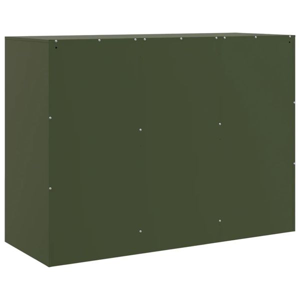 Syfax™ Credenza Verde Oliva 99X39X73 Cm In Acciaio-image