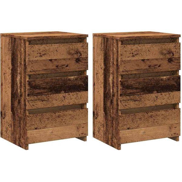 Syfax™ Comodini Legno Antico 2 Pz 40X35X62,5 Cm In Legno Multistrato-image