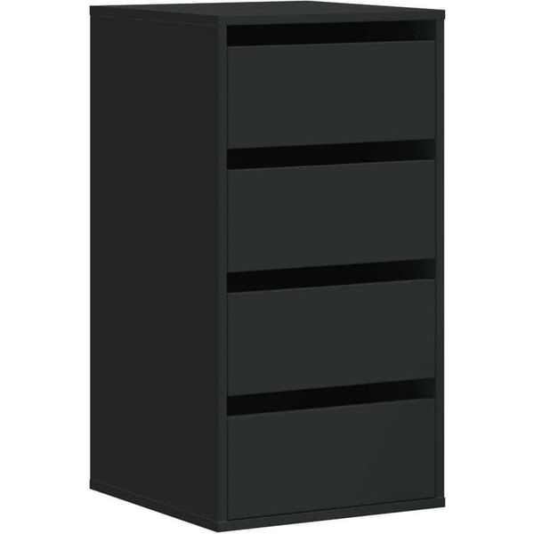 Syfax™ Cassettiera Angolare Nera 40X41X76 Cm In Legno Multistrato-image