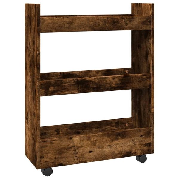 Syfax™ Carrello Stretto A 3 Livelli Rovere Fumo In Truciolato-image