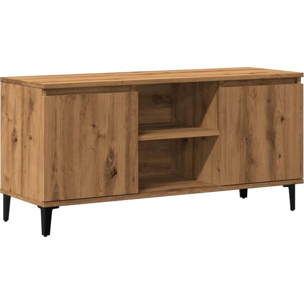 Syfax™ Mobile Tv Rovere Artigianale 102X35X50 Cm In Legno Multistrato-image