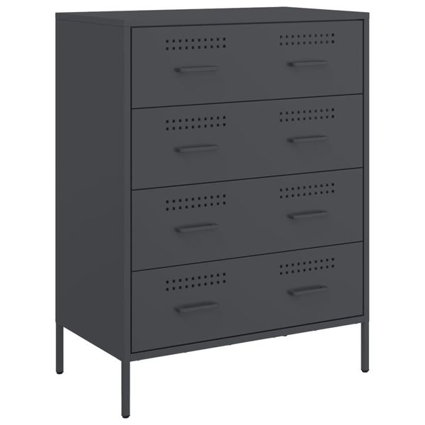 Syfax™ Credenza Antracite 68X39X89 Cm In Acciaio-image