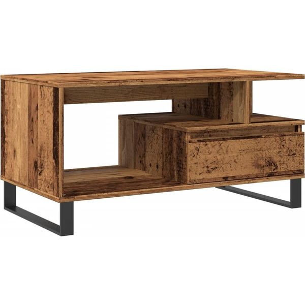 Syfax™ Tavolino Da Salotto Legno Antico 90X49X45 Cm Legno Multistrato-image
