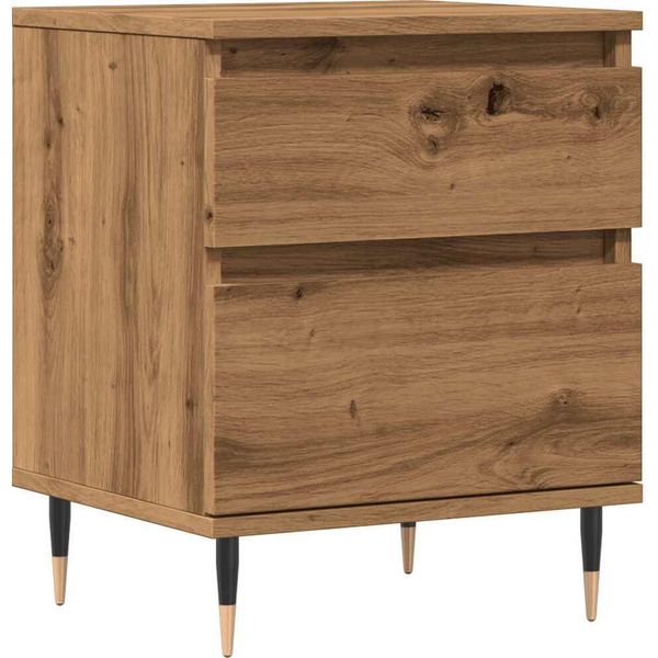 Syfax™ Comodino Rovere Artigianale 40X35X50 Cm In Legno Multistrato-image