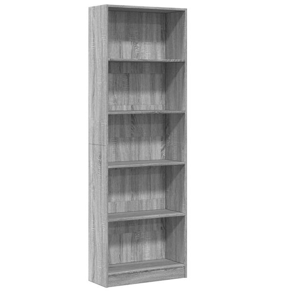 Syfax™ Libreria Grigio Sonoma 60X24X176 Cm In Legno Multistrato-image