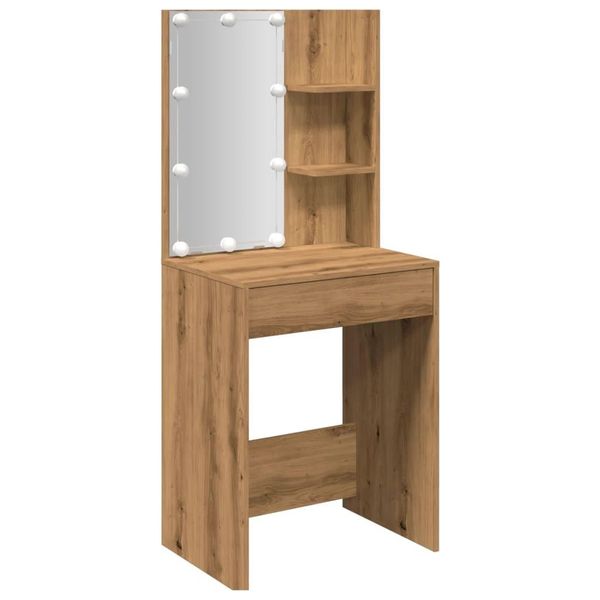 Syfax™ Toeletta Con Led Rovere Artigianale 60X40X140 Cm-image