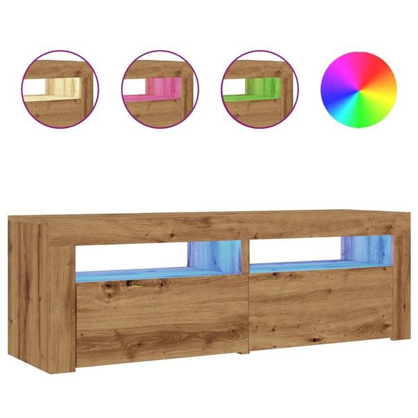 Syfax™ Mobile Porta Tv Con Led Artigianale 120X35X40 Cm Multistrato-image