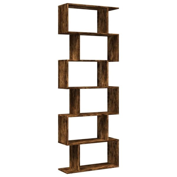 Syfax™ Libreria 6 Ripiani Rovere Fumo 70X24X193 Cm In Truciolato-image