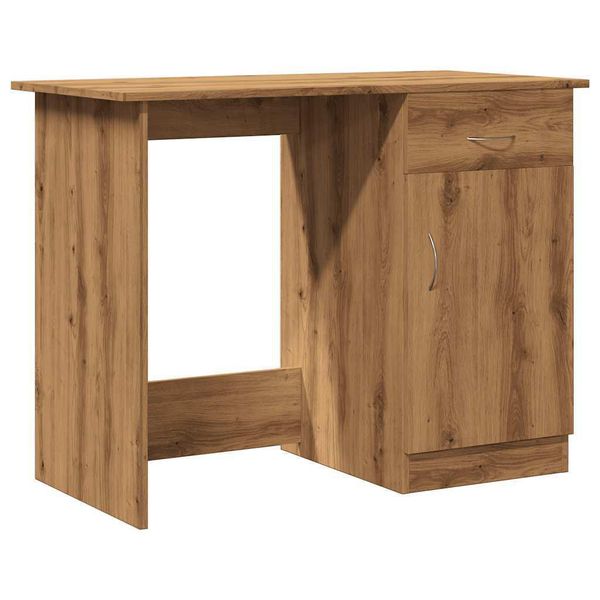 Syfax™ Scrivania Rovere Artigianale 100X50X76 Cm In Legno Multistrato-image