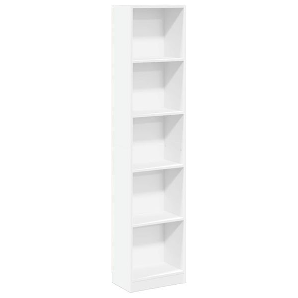 Syfax™ Libreria Bianca 40X24X176 Cm In Legno Multistrato-image