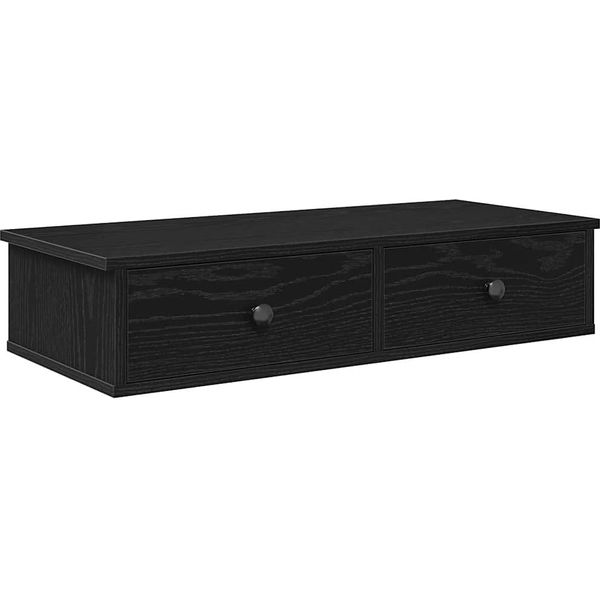 Syfax™ Scaffale A Parete Con Cassetti Nero 80X31X17 Cm In Truciolato-image