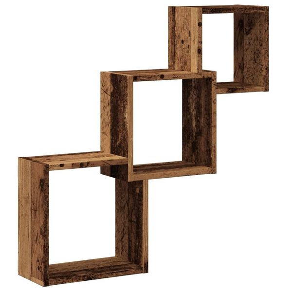 Syfax™ Mensole Cubo Parete Legno Antico 68X15X68 Cm Legno Multistrato-image