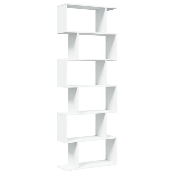 Syfax™ Libreria Divisorio 6 Ripiani Bianca 70X24X193 Cm In Truciolato-image