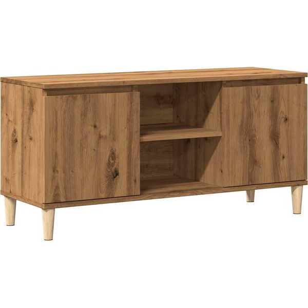 Syfax™ Mobile Tv Rovere Artigianale 102X35X50 Cm In Legno Multistrato-image