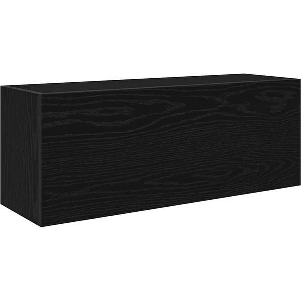 Syfax™ Mobile Da Bagno A Parete Nero 80X25X30 Cm In Legno Multistrato-image