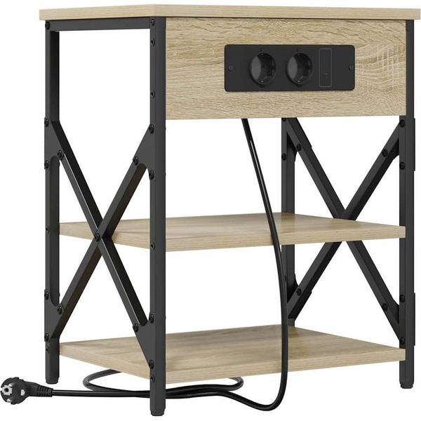 Syfax™ Armadio Da Notte Con Lo Scaffale Rovere Sonoma 41 X 31 X 51 Cm-image