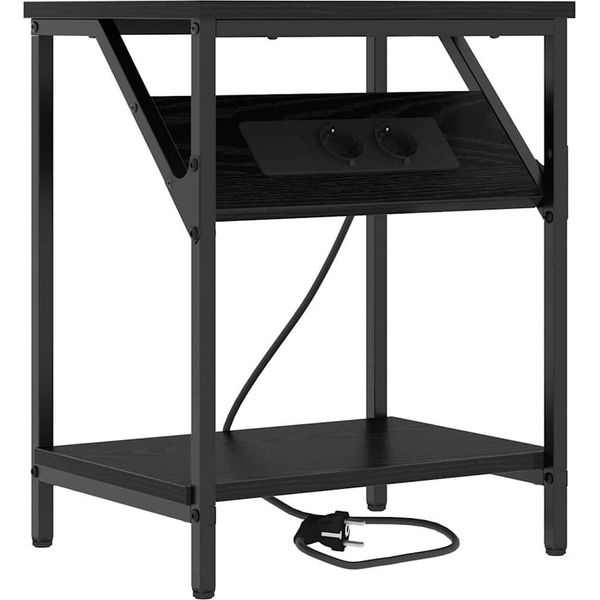 Syfax™ Armadio Da Notte Rovere Nero 38 X 30 X 48 Cm Legno Multistrato-image