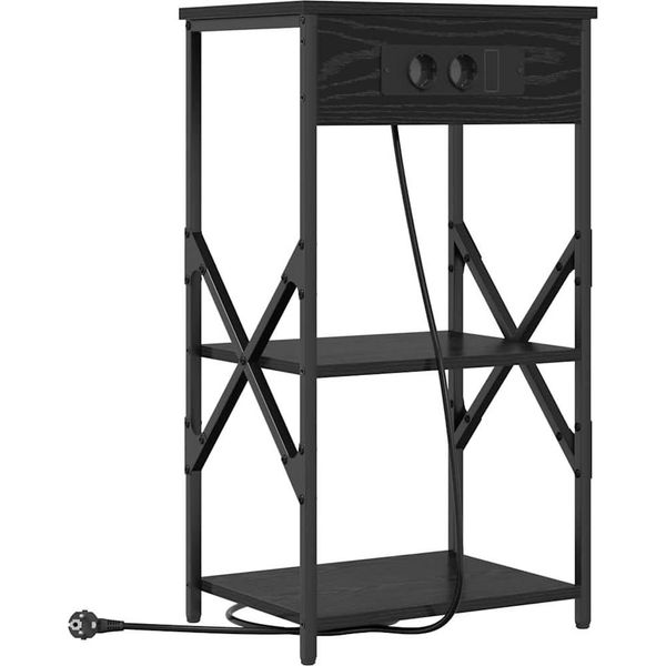 Syfax™ Armadio Da Notte Rovere Nero 41 X 31 X 76 Cm Legno Multistrato-image