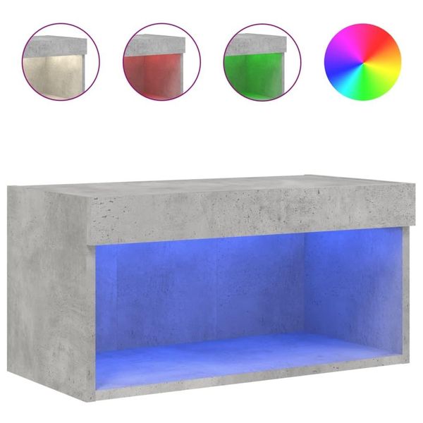 Syfax™ Mobile Porta Tv Con Luci Led Grigio Cemento 60X30X30 Cm-image