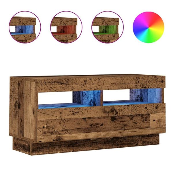 Syfax™ Mobile Porta Tv Con Led Legno Antico 80X35X40 Cm Multistrato-image