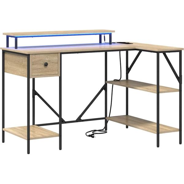 Syfax™ Scrivania Rovere Sonoma 120 X 79 X 86,5 Cm Legno Multistrato-image