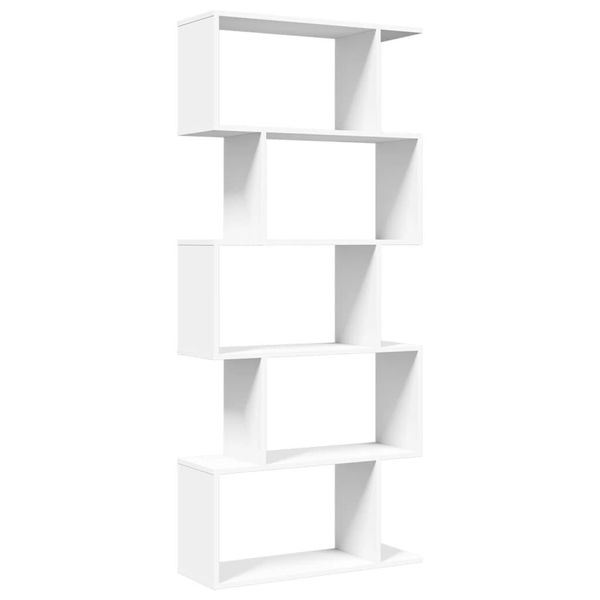 Syfax™ Libreria Divisoria Per Ambienti A 5 Ripiani Bianca 70X24X161 Cm In Legno Ingegnerizzato-image
