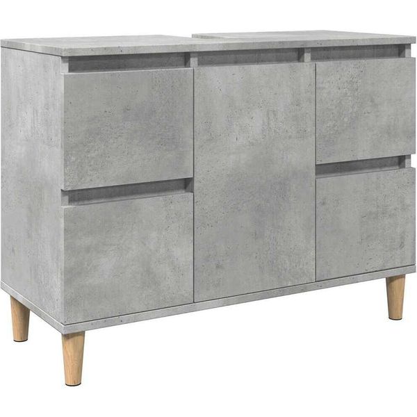 Syfax™ Mobile Lavabo Grigio Cemento 80X33X60 Cm In Legno Multistrato-image