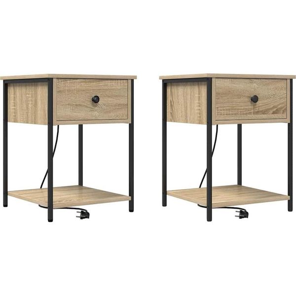 Syfax™ Armadio Da Notte 2 Pcs Rovere Sonoma 42 X 41 X 56 Cm-image