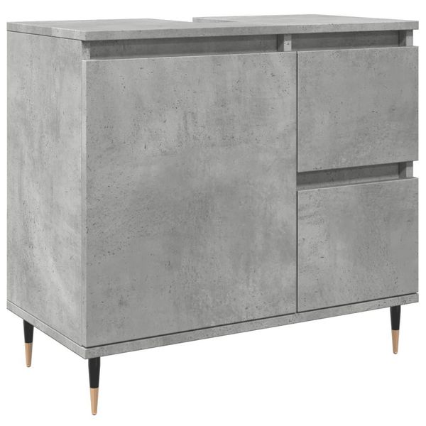 Syfax™ Armadietto Da Bagno Grigio Cemento 65X33X60Cm In Truciolato-image