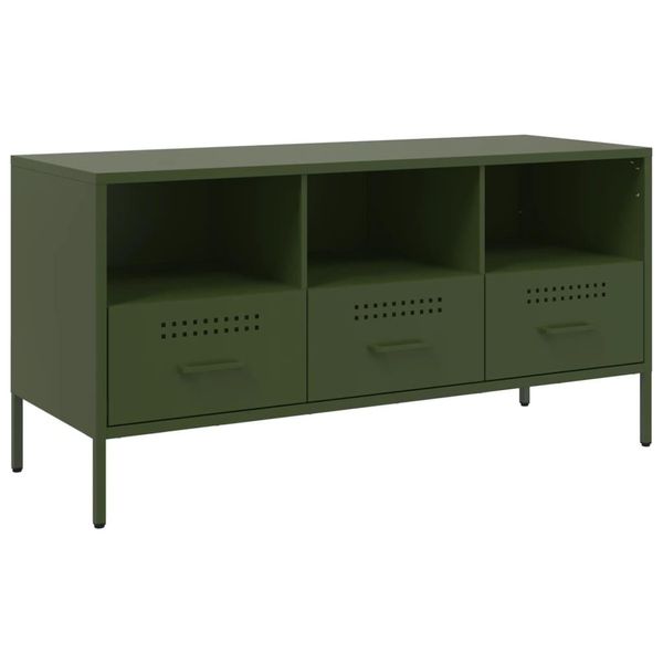 Syfax™ Mobile Tv Verde Oliva 100,5X39X50,5 Cm In Acciaio-image