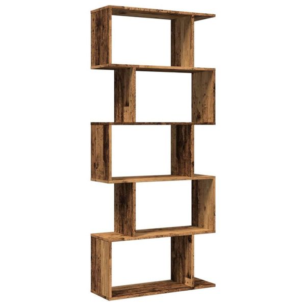 Syfax™ Libreria Divisorio 5Ripiani Legno Antico 70X24X161Cm Truciolato-image