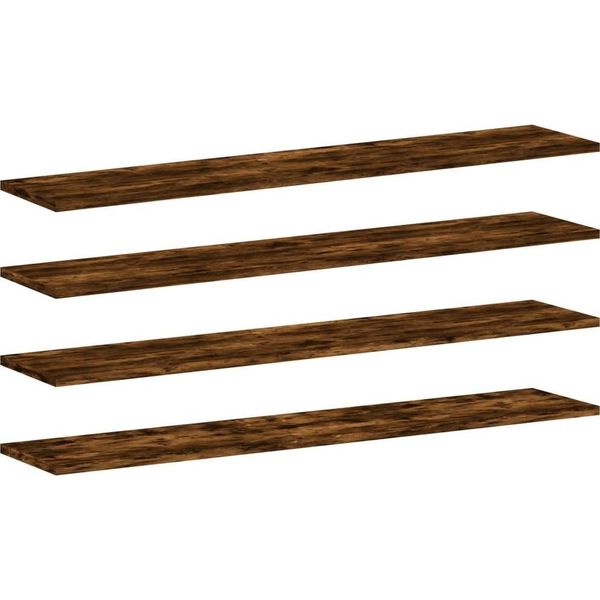 Syfax™ Mensole Parete 4Pz Rovere Fumo 100X20X1,5 Cm Legno Multistrato-image