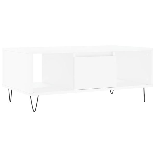 Syfax™ Tavolino Da Salotto Bianco 90X50X36,5 Cm In Legno Multistrato-image