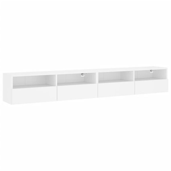 Syfax™ Mobili Tv A Parete 2Pz Bianchi 100X30X30 Cm Legno Multistrato-image