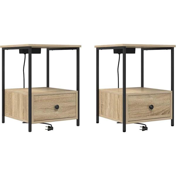 Syfax™ Armadio Da Notte 2 Pcs Rovere Sonoma 42 X 41 X 56 Cm-image