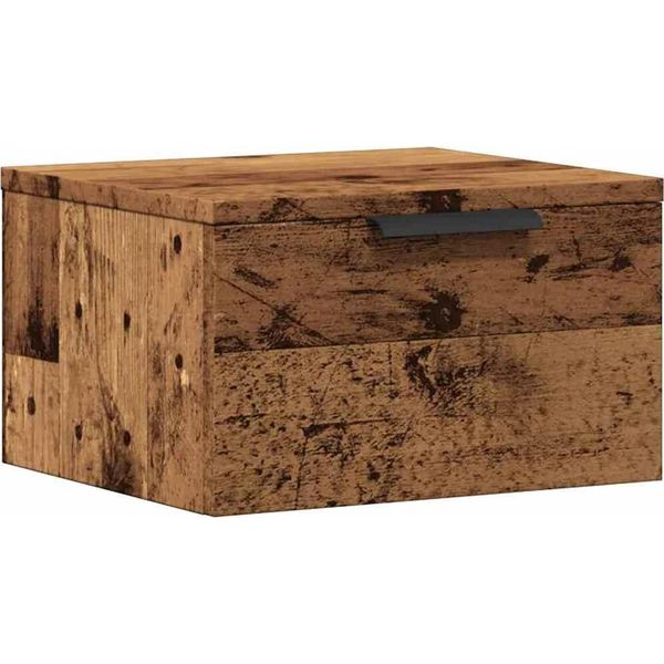 Syfax™ Comodino A Muro Legno Antico 34X30X20 Cm-image