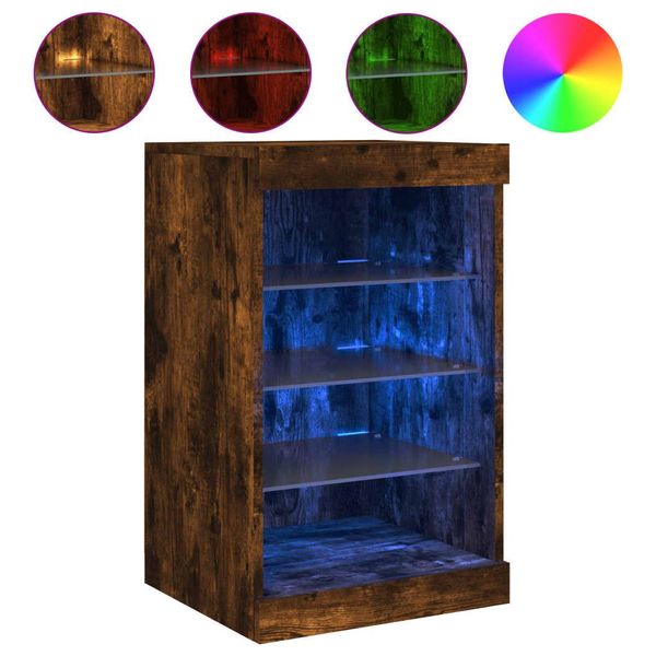 Syfax™ Credenza Con Luci Led Rovere Fumo 41X37X67 Cm-image