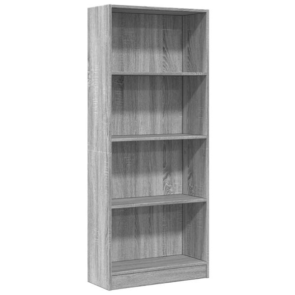 Syfax™ Libreria Grigio Sonoma 60X24X143 Cm In Legno Multistrato-image