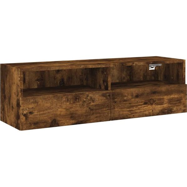 Syfax™ Mobile Tv A Parete Rovere Fumo 100X30X30 Cm Legno Multistrato-image