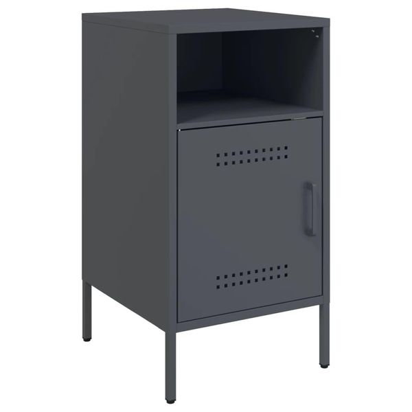 Syfax™ Comodino Antracite 36X39X68 Cm In Acciaio-image
