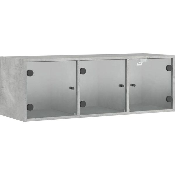 Syfax™ Mobile A Muro Con Ante In Vetro Grigio Cemento 102X37X35 Cm-image