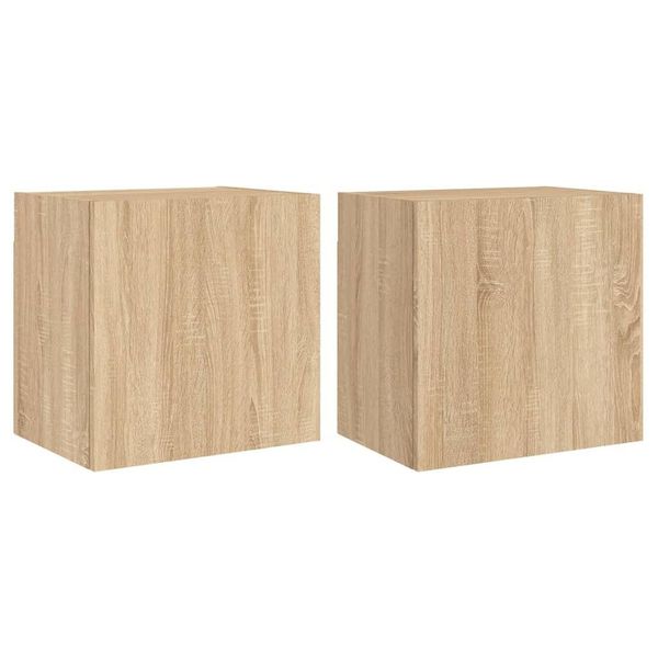 Syfax™ Mobili Tv Muro 2Pz Rovere Sonoma 40,5X30X40Cm Legno Multistrato-image