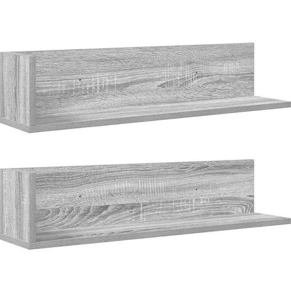 Syfax™ Mensole A Parete 2Pz Grigio Sonoma 75X16,5X16,5Cm In Truciolato-image