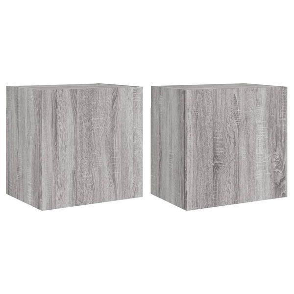 Syfax™ Mobili Tv Muro 2Pz Grigio Sonoma 40,5X30X40Cm Legno Multistrato-image
